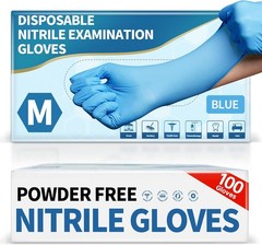 Medguy Medical Blue Nitrile Disposable Gloves 4.5 Mil 100