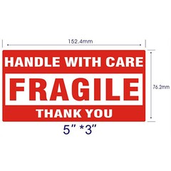 3″ x 5″ Fragile Handle With Care Thank You Labels Adhesive Stickers 500 Per Roll