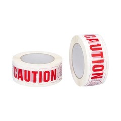 12 Rolls White Caution Pre-Printed Packing Tape 2″ x 110 Yards (330′) 2 Mil