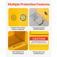 23 Gal Flammable Storage Cabinet with Adjustable Shelf for Flammable Liquids