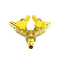 🚀Y Shaped 3/8″ ID Hose Barb Type 3 Way Brass Shut Off Ball Valve Fitting