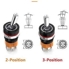 16mm Power Toggle switch ON/OFF 2/3 Position 20A 250VAC Waterproof LED Red Green