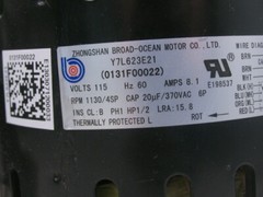 Zhongshan Broad-Ocean 0131F00022 Blower Motor Y7L623E21 1/2HP 1130RPM 4SPD 115V
