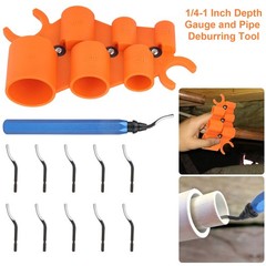 12Pcs 1/4-1″ Depth Gauge and Pipe Deburring Tool for PEX Copper PVC CPVC Pipes