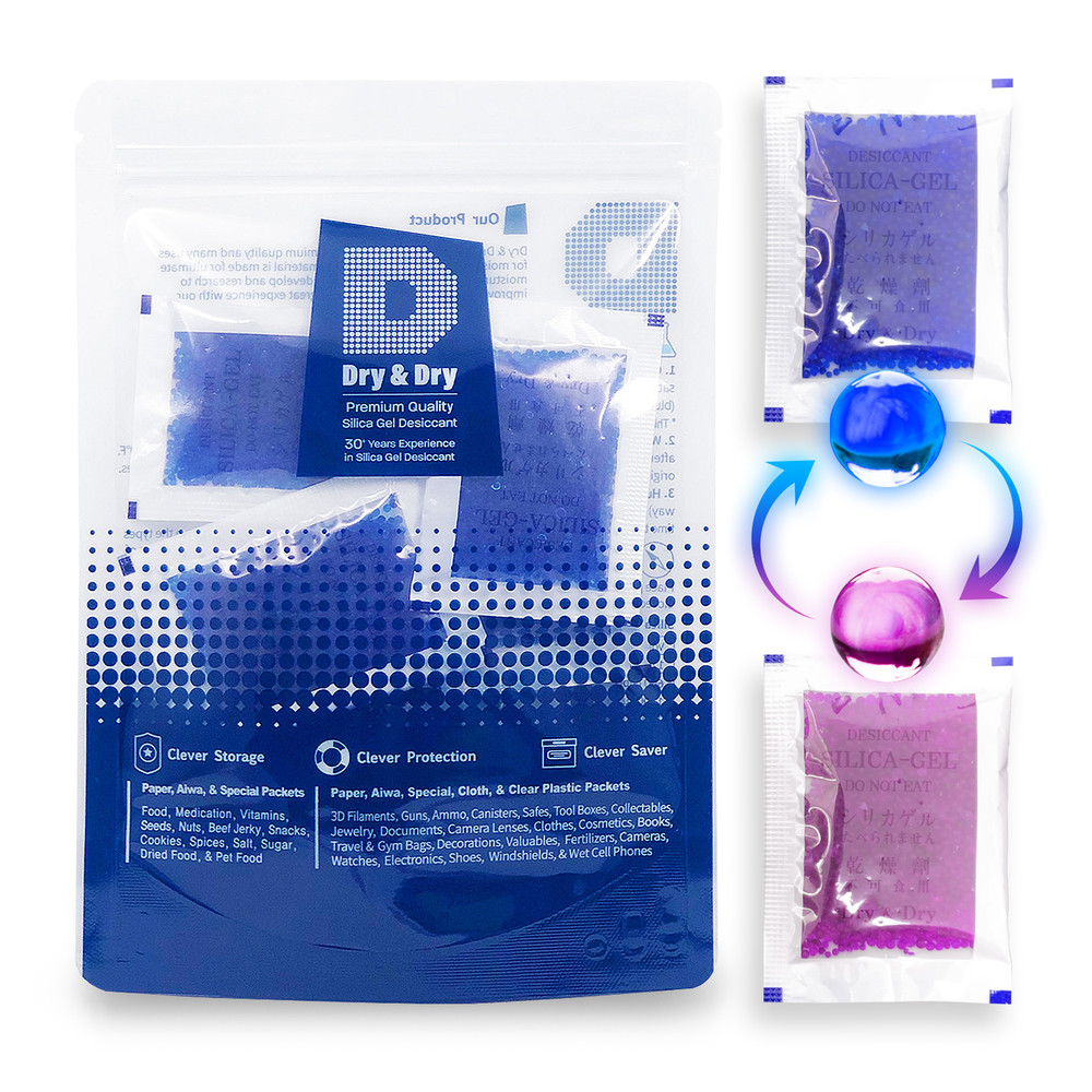 [500 Packets]10 Gram” Dry & Dry” Blue Indicating Silica Gel Packets – Reusable