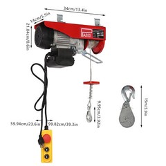 110V 1763lbs Electric Cable Hoist Crane Winch Garage Lift Wired Remote Control