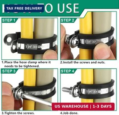 OURU 1/2-Inch Stainless Steel Rubber Coated Pipe & Wire Clamps (30pcs, Black, 13