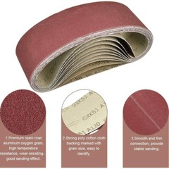 20PCS Belt Sander Sandpaper 3×21 Sanding Belts 40 60 80 120 150 240 400 Grit US