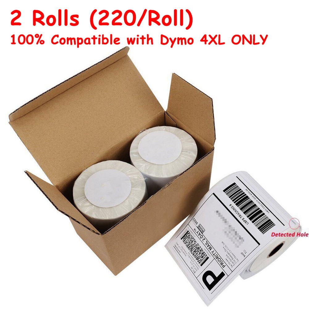2 Rolls 4×6 Thermal Shipping Postage Labels 220/Roll Compatible Dymo 4XL 1744907