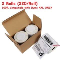 2 Rolls 4×6 Thermal Shipping Postage Labels 220/Roll Compatible Dymo 4XL 1744907