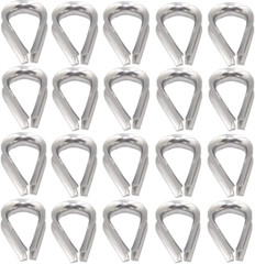 20Pcs 1/4” M6 Stainless Steel Thimble for Diameter Wire Rope Cable Thimbles Rig