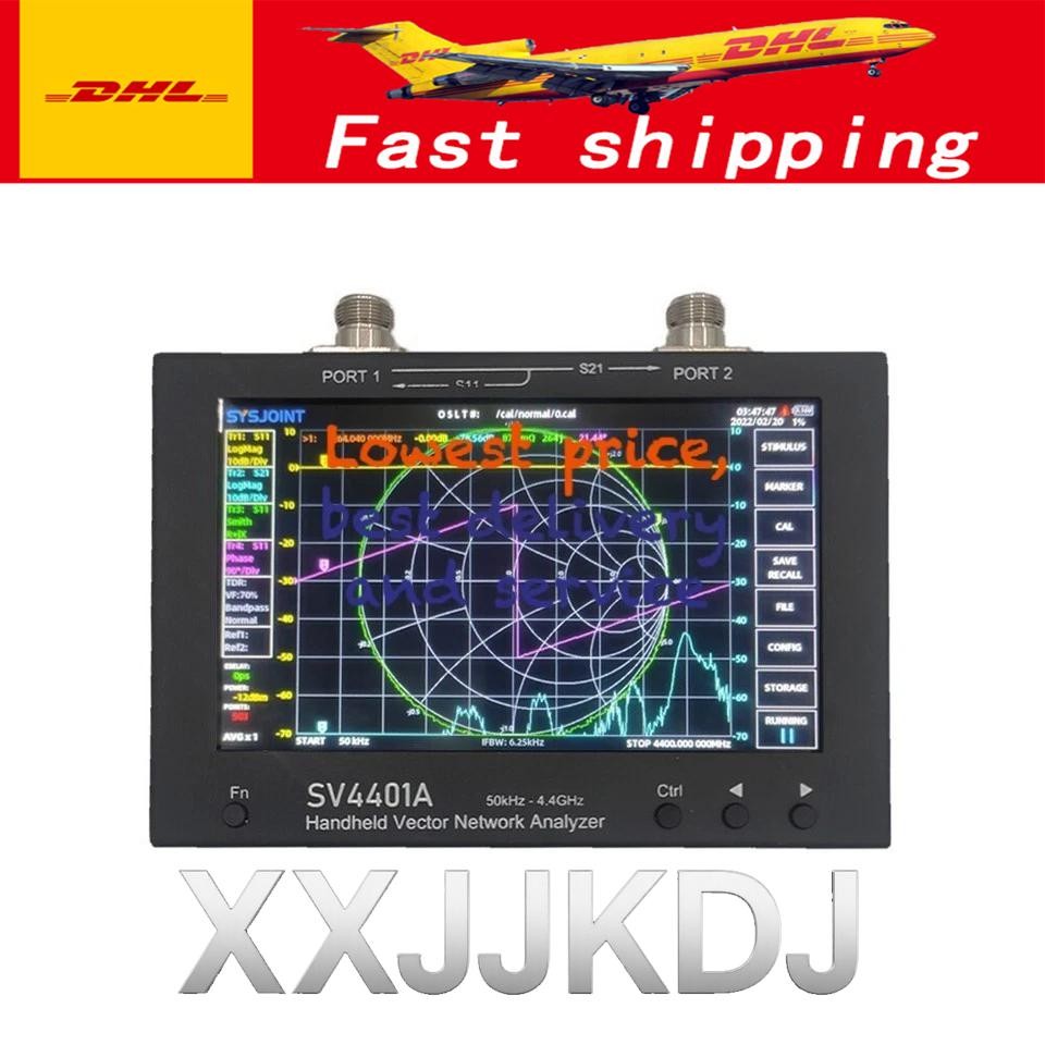 SV4401A 50KHz-4.4GHz VNA Vector Network Analyzer 100DB Dynamic 7 Inch Touch LCD