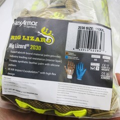 HexArmor Rig Lizard 2030 Work Glove Sz XXL(11) Mechanic Synthetic Leather 1 Pair