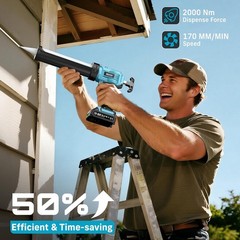 Cordless 4 Speeds Caulking Gun 21V Battery Powered Caulk Gun 10oz/300ml No Drip