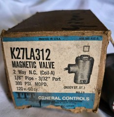 ITT General Controls K27LA312 Magnetic Valve New Old Stock In Open Box
