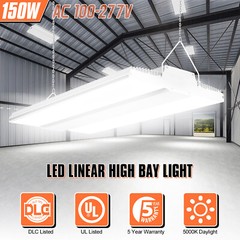 4-Pack 150W LED Linear High Bay Light 22500LM UL Listed Commercial Shop Lights