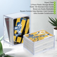 RIXUGIT 10-Pack 100-Count Deck-Case Card-Box – 2 Piece Trading Card Storage B…