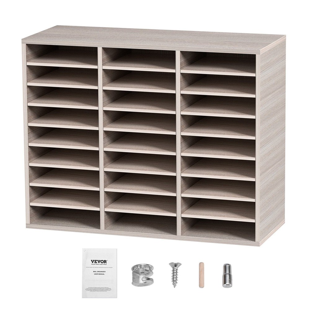 27-Pocket Document Organizer Medium Density Board with Non-Slip Feet
