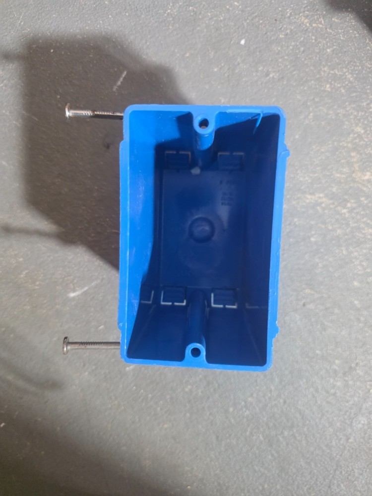 1 Gang New Work Electrical Switch Outlet Box 3.44″ Deep 23 cu in ETL Blue