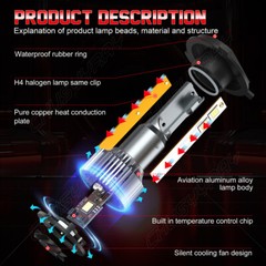 6000K LED Headlight bulbs for KIOTI CK20 CK25 CK27 CK30 DK35 DK40 DK45 DK50 DK65