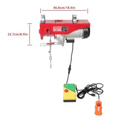 2200lbs Electric Hoist 328ft Wireless & 14ft Wired Remote Control 1600W 110V