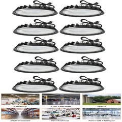 200W UFO LED High Bay Light – 10 Pack, Ideal for Factories/Gyms/Barns/Warehouses