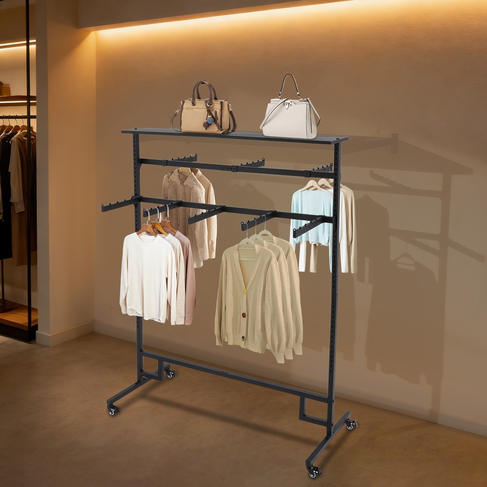 Clothing Display Rack, Floor Standing Garment Rack, 8 Arms Clothing Rack