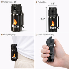 Burn Pepper Spray 1.35oz Police Strength OC Personal Safety Self Defense