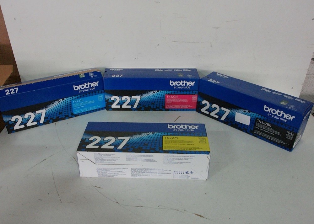 Brother TN227 Toner Cartridge Set High Yield 4 Pack (Black,Cyan,Magenta,Yellow)