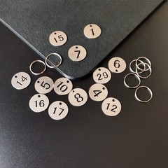 Metal Number Tags, Round Key Numbered Tags, Identification Hang Tags with Hol…
