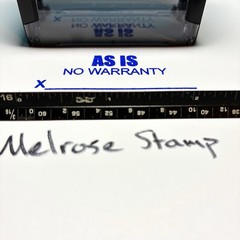 As Is No Warranty W/ Signature Line Rubber Stamp Blue Ink Self Inking Ideal 4913
