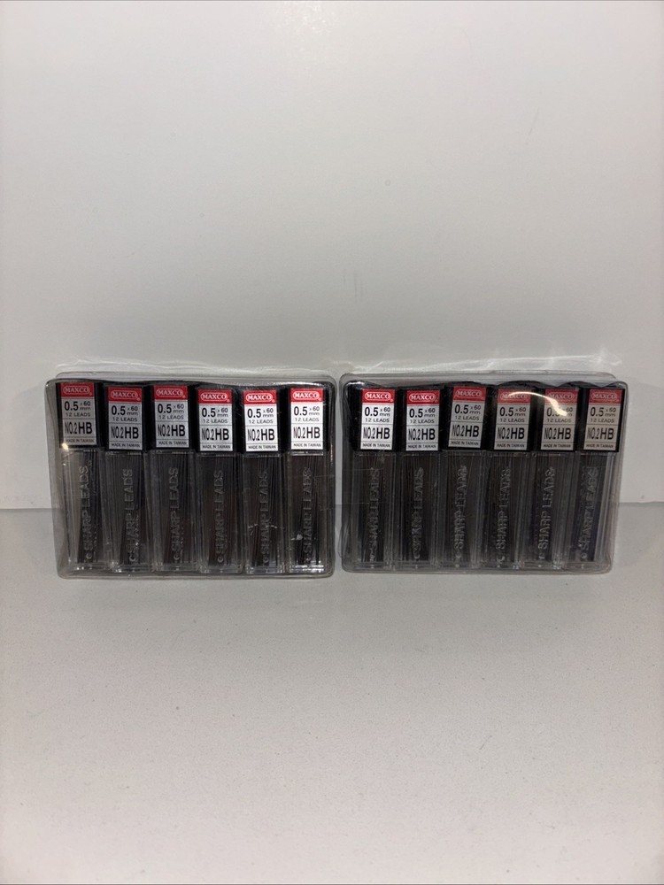 Maxco Mechanical Pencil Leads 0.5x60mm No.2HB 12 Leads Per Container lot of 48