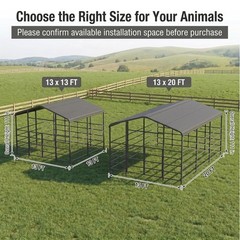 13x20ft Galvanized Metal Livestock Shelter Cattle Shed Steel Barn Horse Goat She