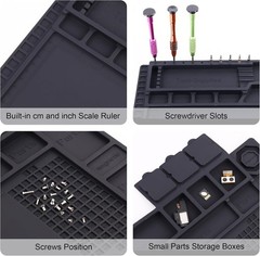 SILICONE RUBBER ESD ANTI-STATIC GROUNDING MAT FOR ELECTRONICS REPAIR LARGE BLACK