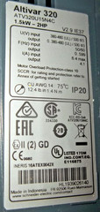 SCHNEIDER ALTIVAR 320 ATV320U15N4C 1.5KW-2HP V2.9 INVERTER (II3)