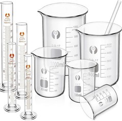 10 Pack Glass Lab Beaker Set Measuring Cup 50/100/250/500/1000, 5/10/ 50/100 …
