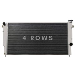 4 Row Alum Rad + 2 14″ Fans w/Shroud Relay 94-02 Dodge Ram 2500 3500 5.9L