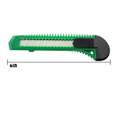 25 Safety Box Cutter Utility Knife Tool Retractable Snap off Razor Blade GREEN