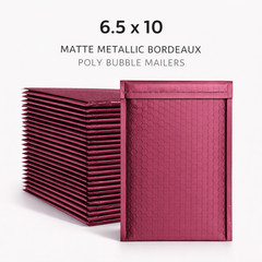 Matte Metallic Bordeaux Poly Bubble Mailers 6.5 x 10 | Padded Shipping Envelopes
