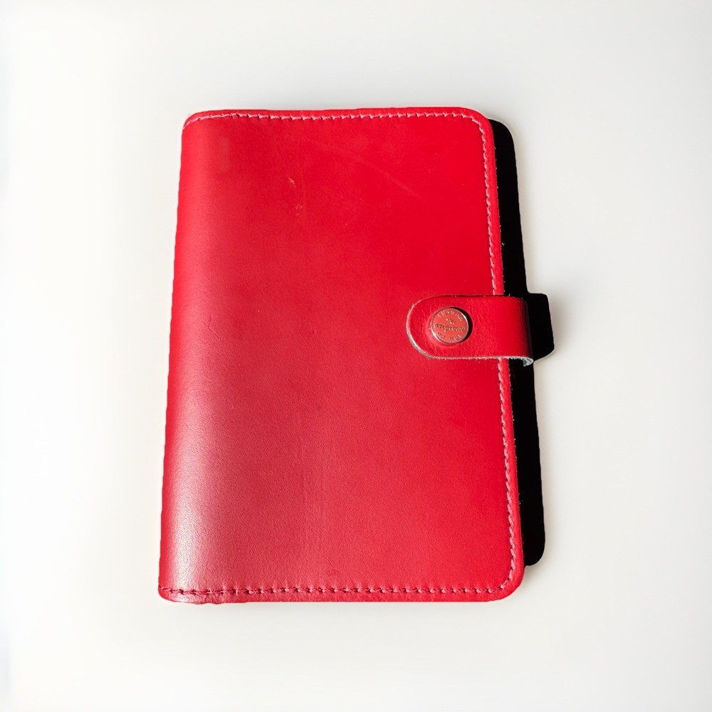 Filofax Personal Organizer, 6.75 × 3.75″ Red Leather, Made In UK