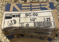 NEER SC-50 DIE CAST SQUEEZE TYPE BOX CONNECTORS 1/2″ NEW BOX OF 25 PCS.