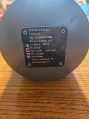 Auma AD00071-4-0.40 Actuator Motor Z103.337 3PH 480V 1/2HP 1680RPM