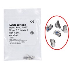 5-100pack Dental Orthodontic Buccal tube Non-Conv Bond Roth 0.022″U1 L1 4pcs/pkt