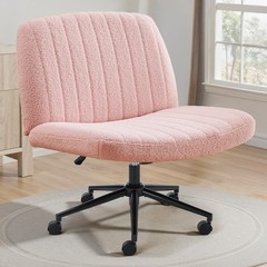 OLIXIS Criss Cross Chair with Wheels Wide Cross Legged Office Desk Vanity Cha…