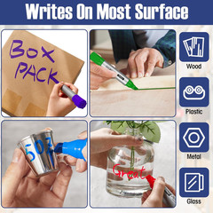 Fuutreo 10 Pack Jumbo Permanent Markers Bulk Large Chisel Tip Permanent Markers