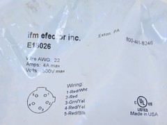 IFM Efector E18026 5-pin cordset for sensor & actuator connection 4 m long