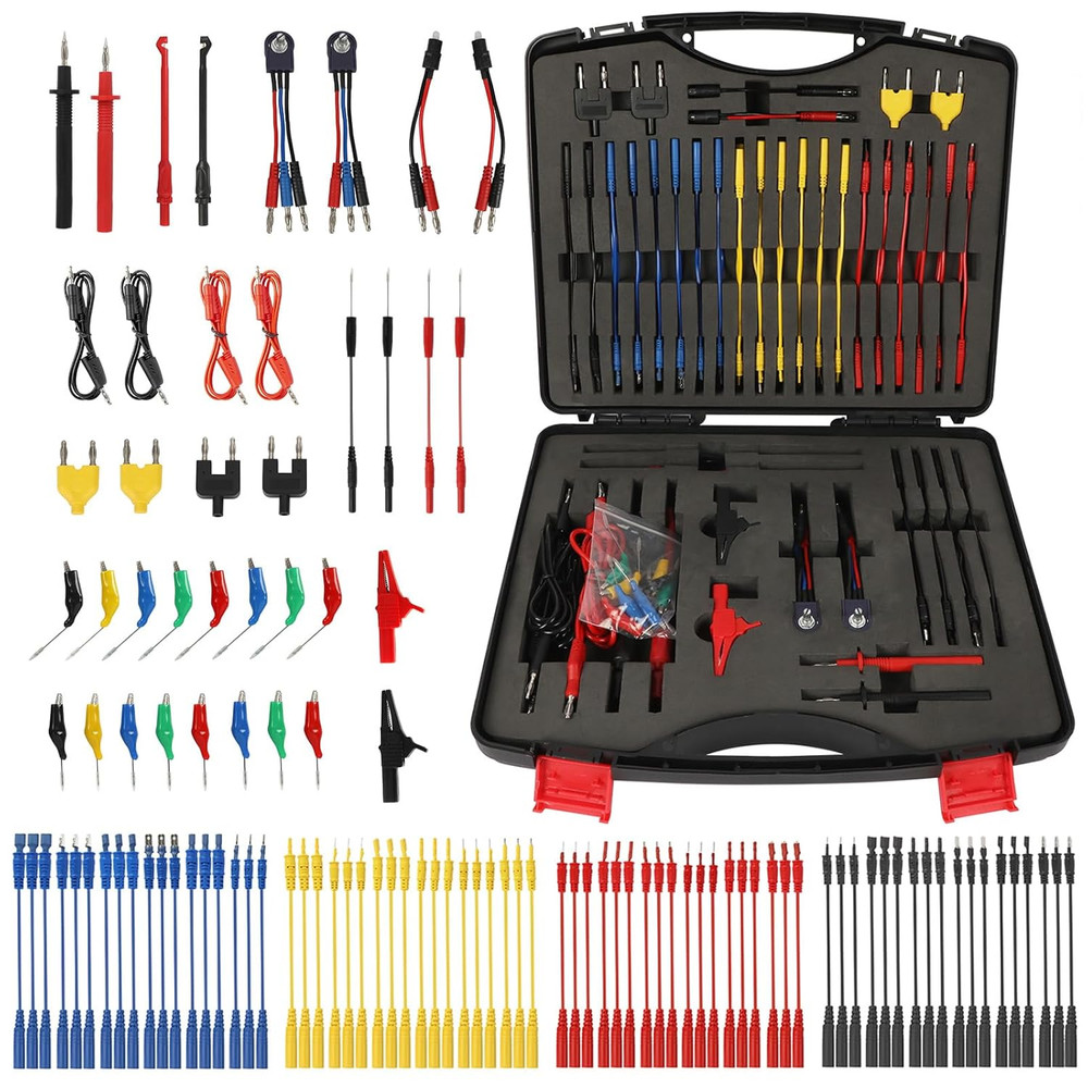 110PCS Automotive Test Lead Kit, AES Wave Multimeter Lead Kit with Back Probes,