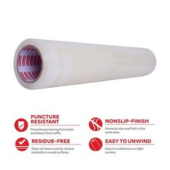 XFasten Floor Protection Film, 24-Inch x 200-Foot, 3 mils, Clear Self-Adhesiv…