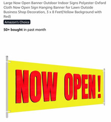 Large Now Open Banner Outdoor Indoor Signs Polyester Oxford Cloth Now Open Sign