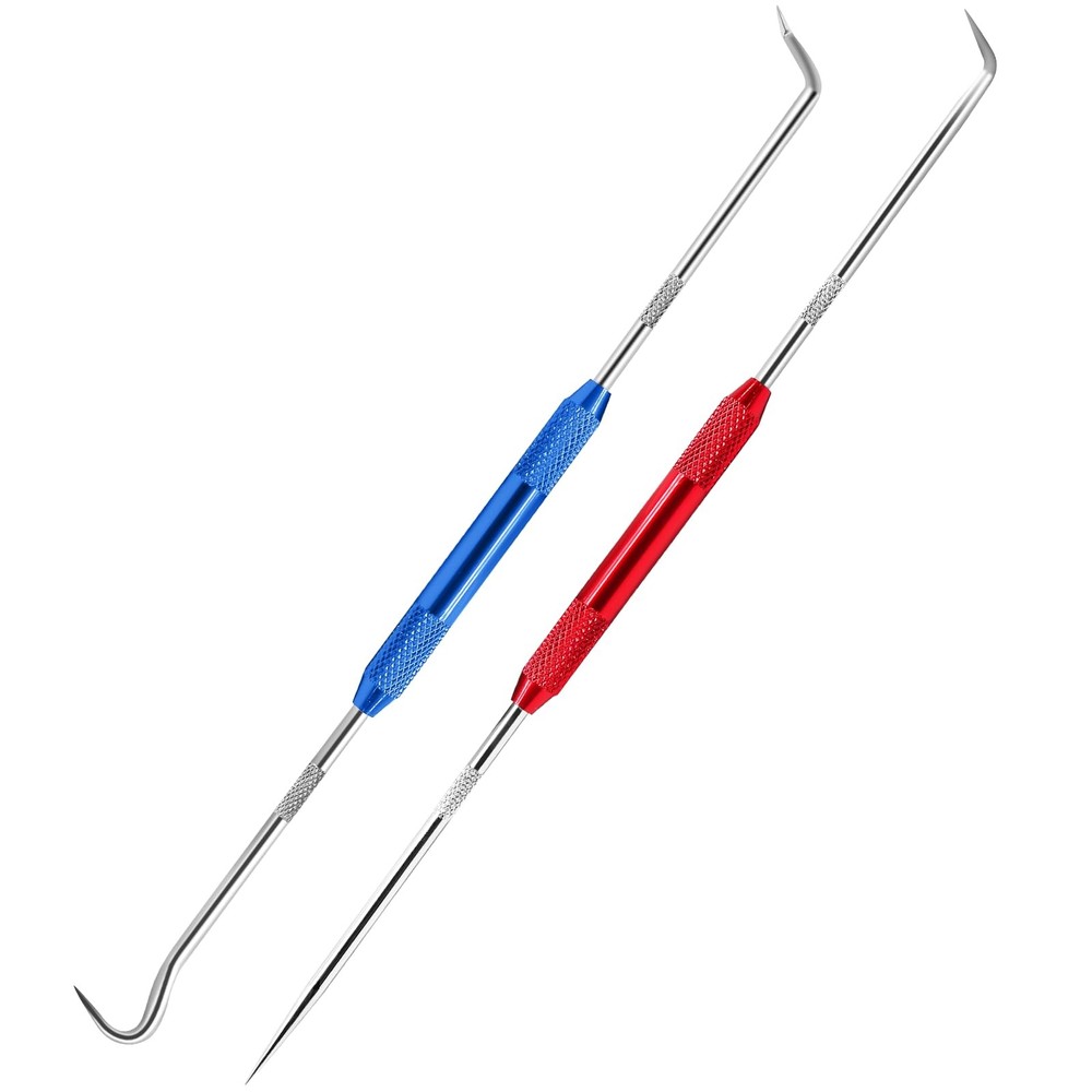 Litoexpe Double Pointed Scriber 2 Pcs, Metal Scribe Tool Hook 9.25 Inch Red